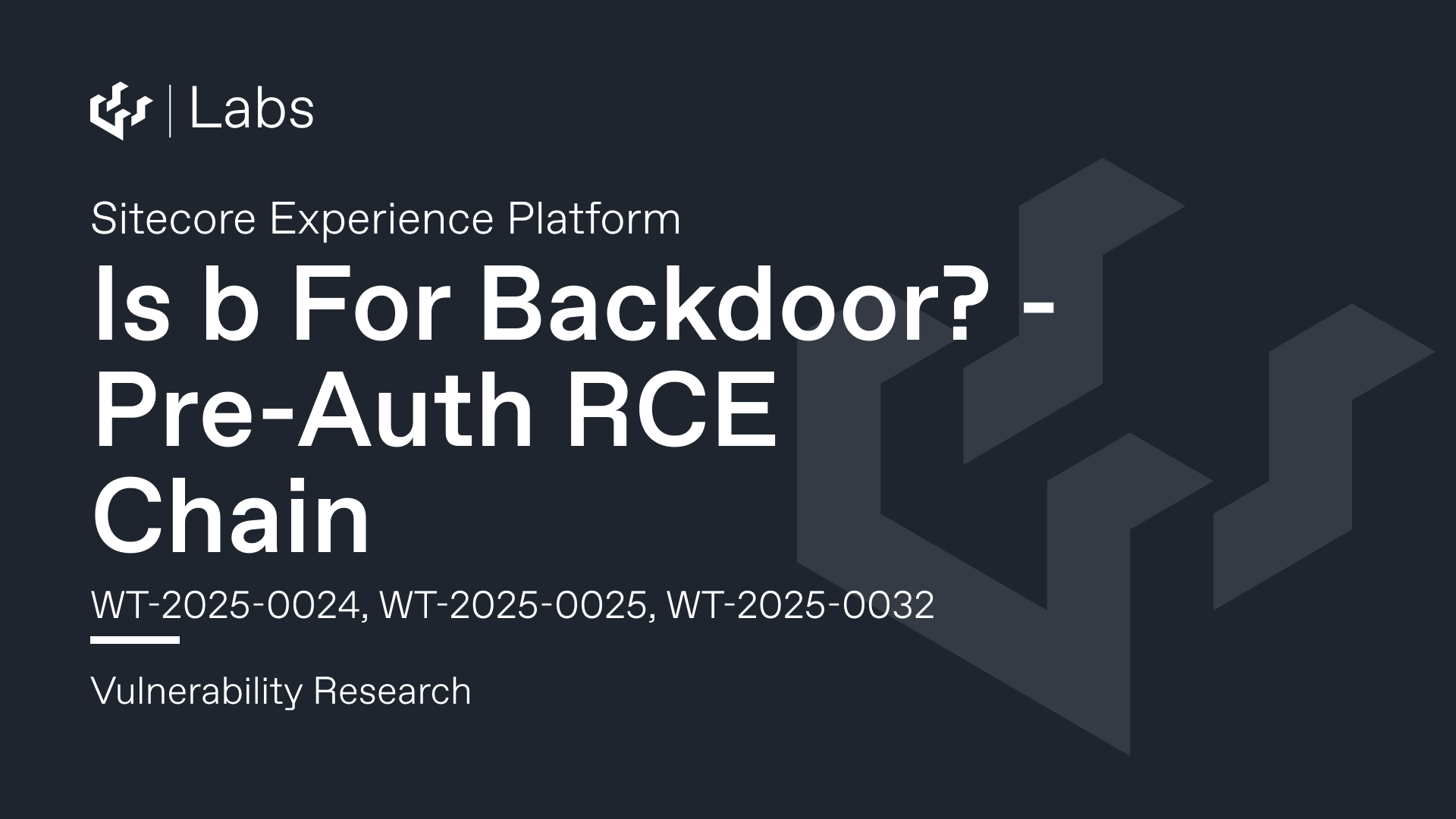 Is b For Backdoor? Pre-Auth RCE Chain In Sitecore Experience Platform